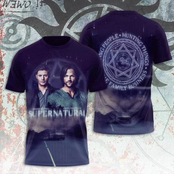 Summer Supernatural TV Series 3D Printing Tshirt Fashion Men Women Harajuku Short sleeve O-neck Tee Top Oversized Clothing