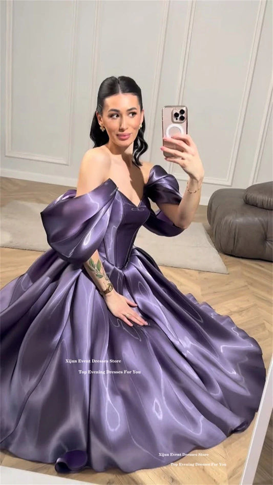 Modern Lilac Evening Dresses Off The Shoulder Sweetheart Prom Dress A-Line Formal Birthday Party Dresses 2026 Customized