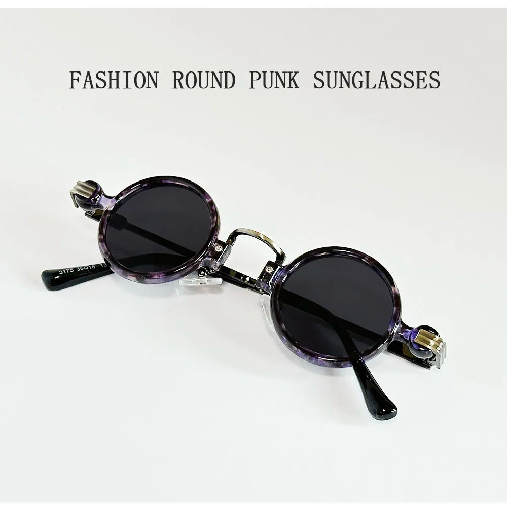 Small Round Punk Sunglass Men Vintage Vacation Steampunk Sunglasses Women Trendy Retro Fashion Glasses Gafas De Sol Hombre Vasos