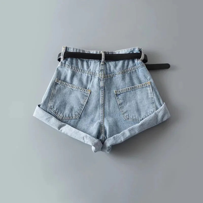 Shorts Basics Denims Women Jean High Waist Sexy Jeans Casual Buttons Pockets 2024 Summer Short Femme Denim Wide Leg Pants
