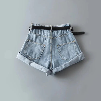 Shorts Basics Denims Women Jean High Waist Sexy Jeans Casual Buttons Pockets 2024 Summer Short Femme Denim Wide Leg Pants