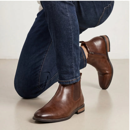 Chelsea Men Boots Fashion Brand Comfortable Leather Ankle Boots