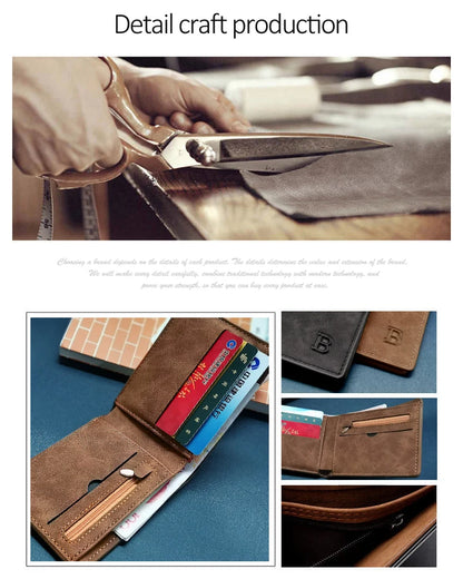 2022 New Fashion PU Leather Men's Wallet With Coin Bag Zipper Small Money Purses Dollar Slim Purse New Design Money Wallet