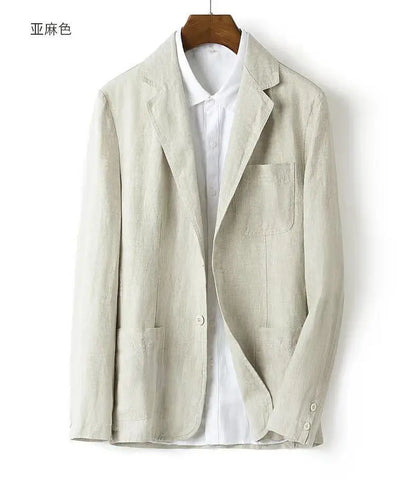 Linen Sun Protection Jacket Blazer - Men's Fashionable Business Casual Versatile and Comfortable Ice Sensation Breathable Blazer
