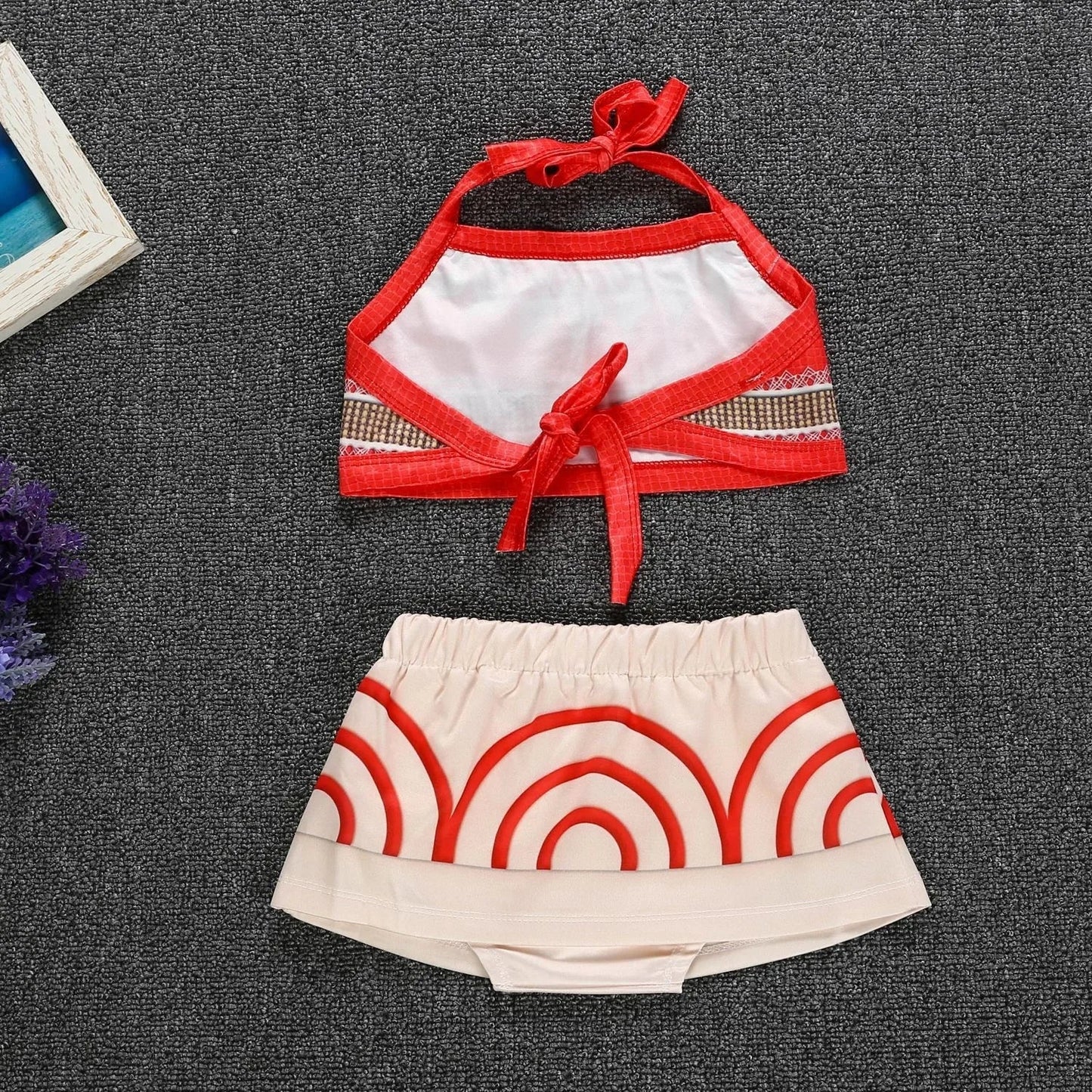 Little Girls Cospaly DISNEY Moana Kids Two Pcs Set Top +Pants Infant Vaiana Role Play Festival Princess Costume Casual Clothes