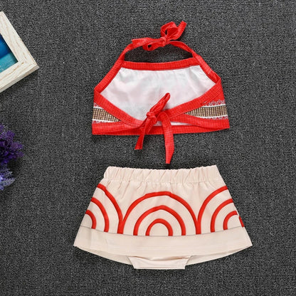 Little Girls Cospaly DISNEY Moana Kids Two Pcs Set Top +Pants Infant Vaiana Role Play Festival Princess Costume Casual Clothes