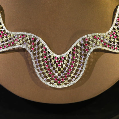 Fashion Wavy Colorful Necklace Luxury Cubic zirconia Jewelry Set For Women Dubai Bride Suitable Wedding Balls Accessories