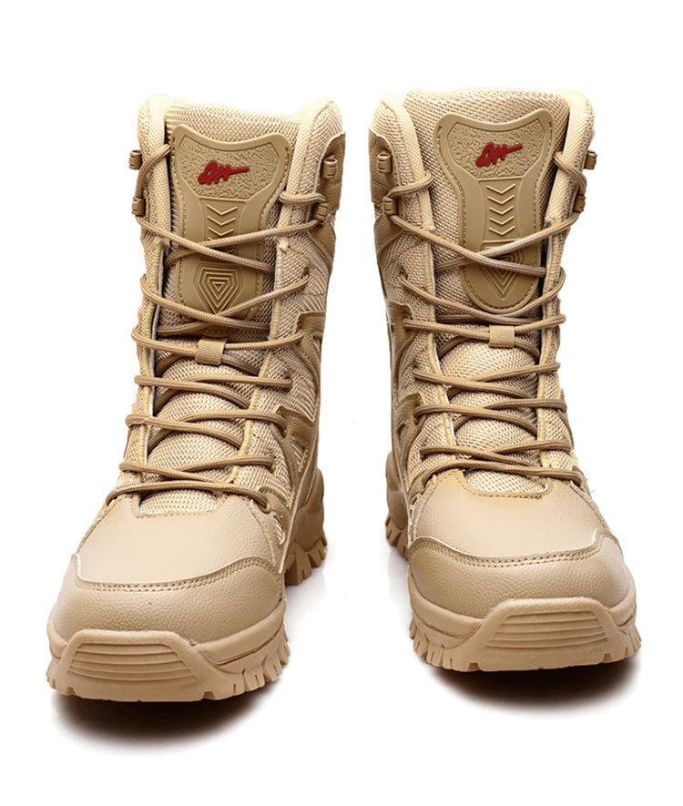 New Waterproof Men's Boots Outdoor Non-slip Men Hiking Boots High Top Winter Men's Motorcycle Boots Rubber Men Work Desert Boots