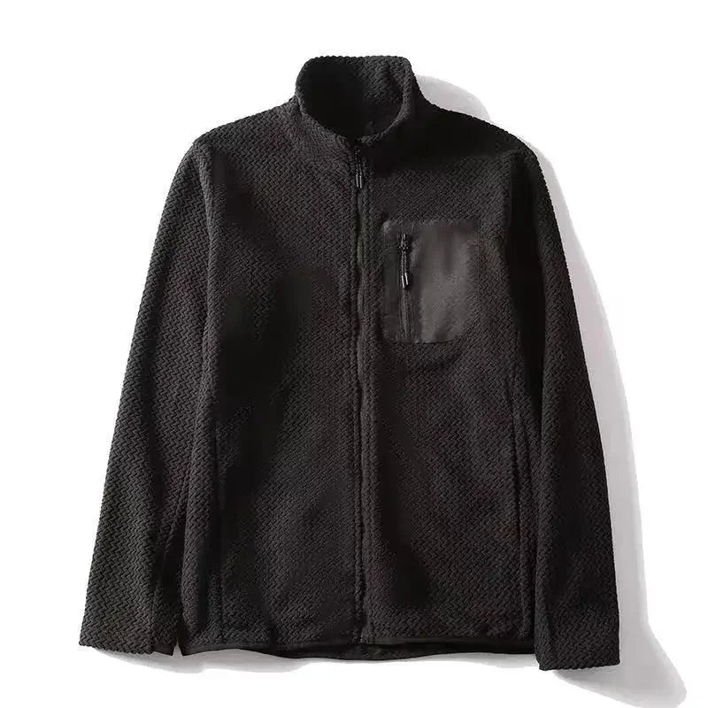 2026 Outdoor Men's Fishing Mountain Climbing Travel Sports Rock Climbing Hunting Camping Shooting Wool Stand-up Collar Jacket