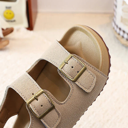 Summer Kids Toddler Girls Trendy Leopard Print Sandals Adjustable Buckle Strap Anti-Slip Soft Sole Daily Walking Outdoor Play