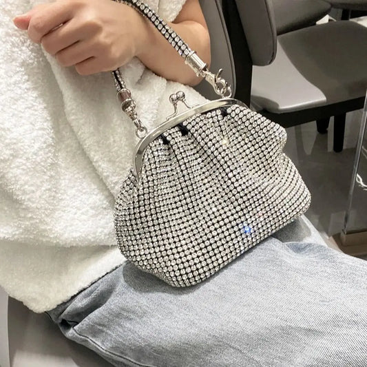 Fashion Rhinestones Evening Bag Portable Clutch Bag Casual Mini Purse Crystal Handbags Party for Women