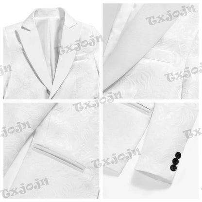 Jacquard High Quality Suit Set 4 Pieces For Kids Piano Performance Handsome Formal Boys Suits Wedding Guest Clothes 3-14T