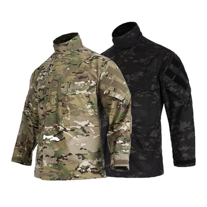 Men's Field Camouflage Clothing Tactical Combat Training Uniform Outdoor Hunting Camping Camo Long Sleeved Windbreaker Coat