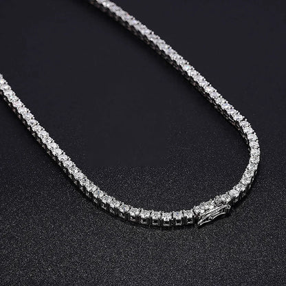 Long Tassel Full Moissanite Diamond Necklace With  Certificate S925 Sterling Silver Plated 18k Gold Tennis Necklace For Women