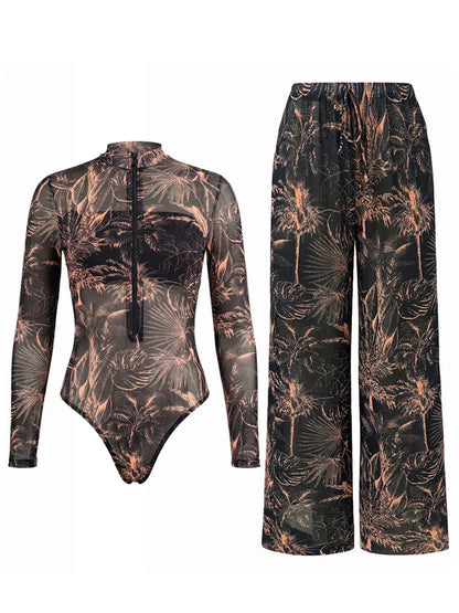 One Piece Sun Protection Swimwear 2026 Women Long Sleeved Print Swimsuit Female Sports Bathers Swimming Bodysuit Beach купальник