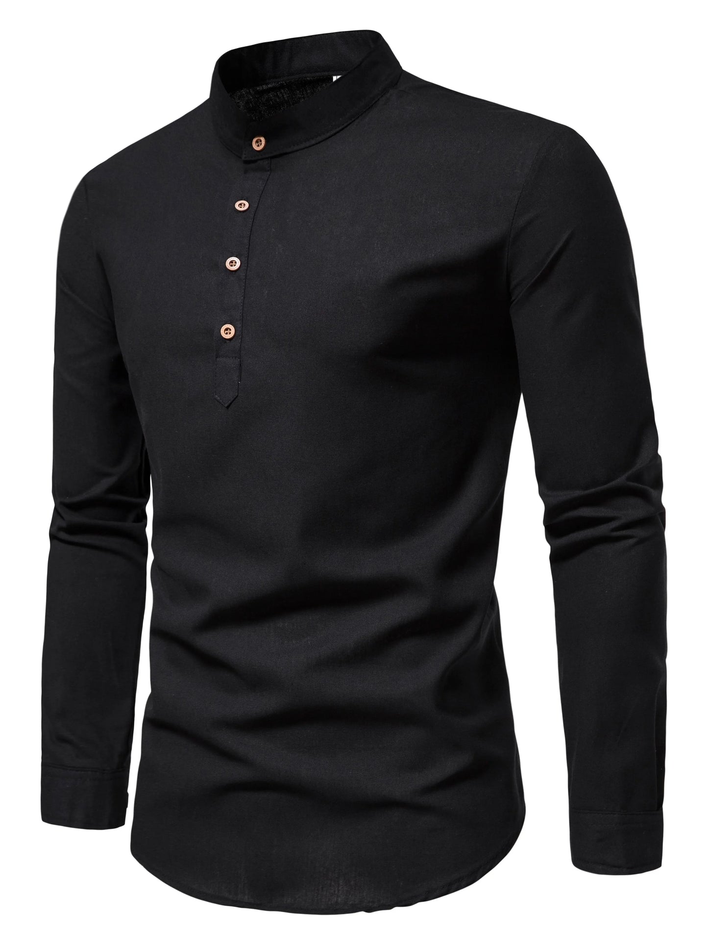 Spring and Autumn Outdoor Activities Fashion Stand collar Long sleeved Pure Cotton Shirt, Casual Fashion Design