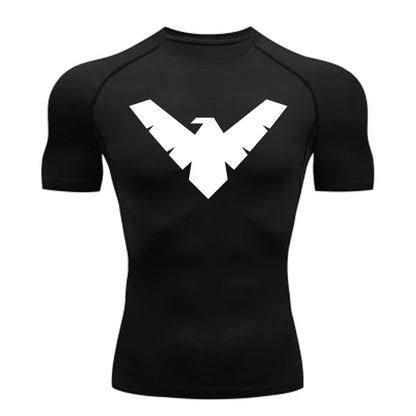 Summer Short Sleeve Compression Shirt Men Sports Top Running T Shirt Quick Dry Gym Workout Clothing Sun Protection Long Sleeve
