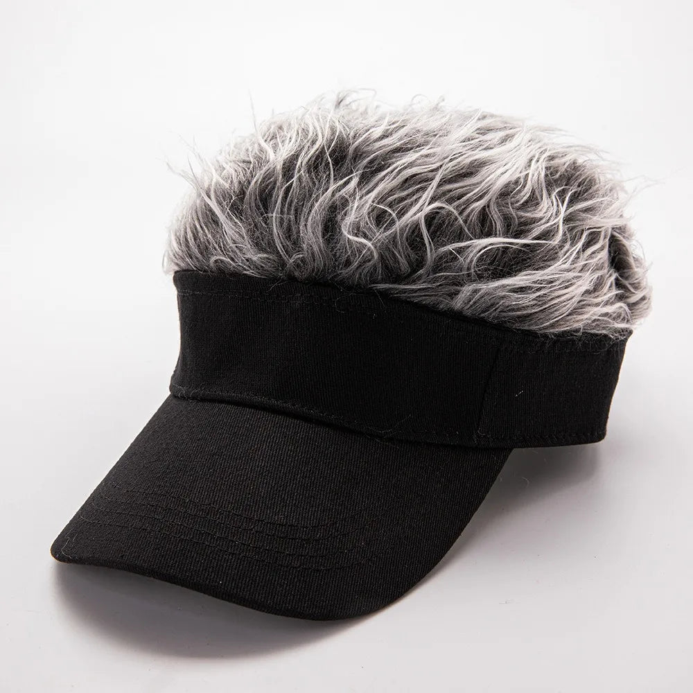 Men Women Baseball Cap With Spiked Hairs Wig Hat Spiked Wigs Casual Unisex Sunshade Adjustable Sun Visor