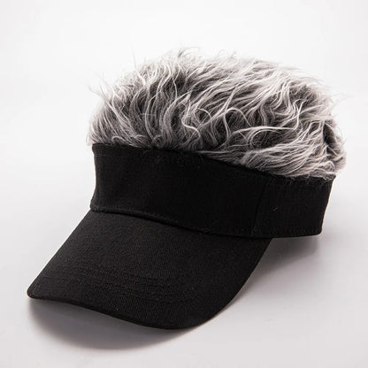Men Women Baseball Cap With Spiked Hairs Wig Hat Spiked Wigs Casual Unisex Sunshade Adjustable Sun Visor