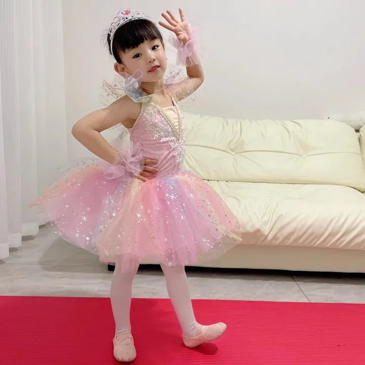 Summer Ballet Dress Girl Dance Costumes Ballet Leotards Casual Kids Dresses Tutu Ballerine Girls Clothes Vestidos Children's Day