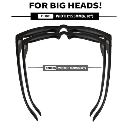 Extra Large Z87 Safety Sunglasses for Big Heads Men Women TR90 Oversized Side Shields Wrap Sun Glasses UV400 8806S