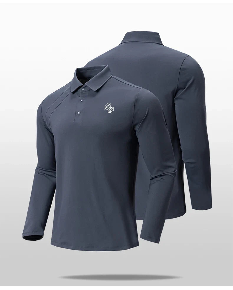 Autumn and Winter Fashion Golf Outdoor Sports Long Sleeve Stand Collar T-Shirt Running Fitness Breathable Base Shirt Tops