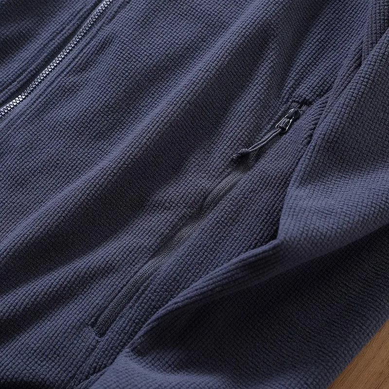 Outdoor Lightweight Fleece Sweatshirt Jacket Men's Zipper Closure Stand Collar Technical Fabric Comfortable Youth Fashion