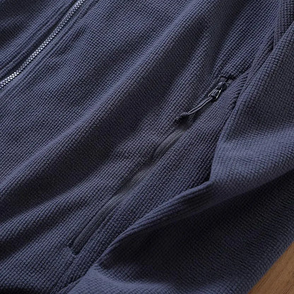 Outdoor Lightweight Fleece Sweatshirt Jacket Men's Zipper Closure Stand Collar Technical Fabric Comfortable Youth Fashion