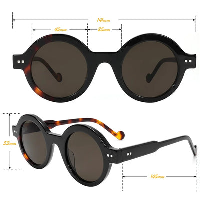 UV400 Protection Retro Glasses Asymmetric Square Acetate Frame for Men Women Polarized Lens Daily Trendy Lightweight
