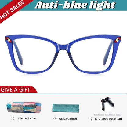 Usual Cat Eye Myopia Prescription Glasses Hyperopia Women Reading CR39 Anti Blue Light Optical Eyeglasses Frame PFD2127