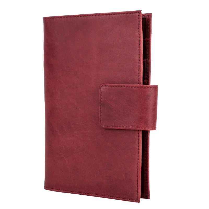 RFID genuine leather passport clip Air tag anti loss family travel passport bag  wallet women clutch purse  slimwallet