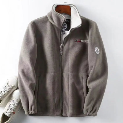 Spring Autumn Men's Outdoor Leisure Fishing Windproof Warm Cashmere Jacket Comfortable Fashionable Windproof Breathable Top
