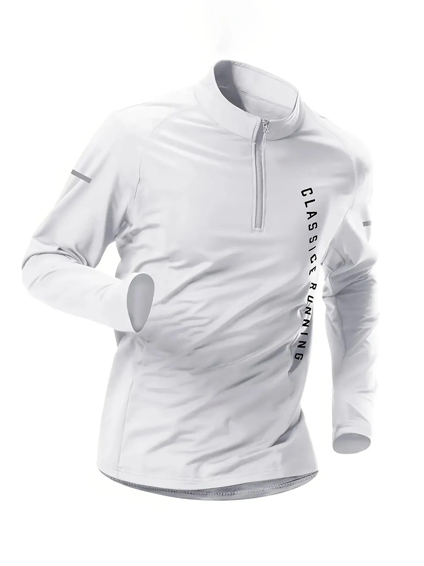 Men's sports long sleeved half zip top, quick drying running T-shirt, sports training jacket, breathable elastic fabric, mo