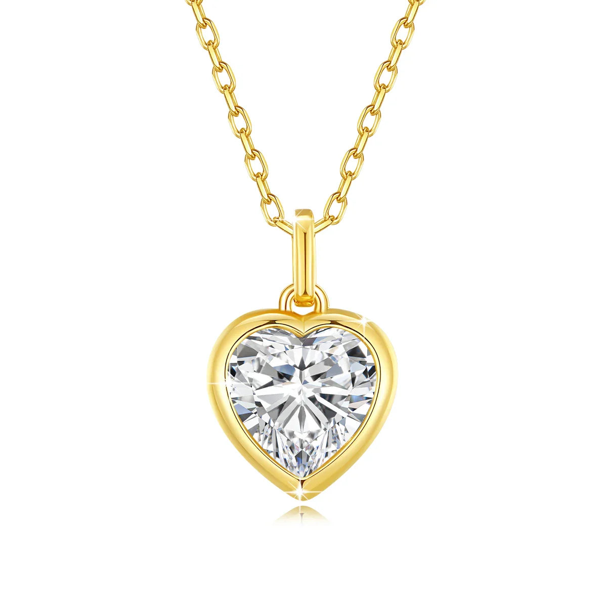 Simple Heart Cut Moissanite Pendant Necklace 14K Gold Women Eternity Love Anniversary Jewelry Wedding Gift 1/2 Carat