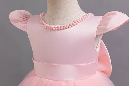 Girls Flower Embroidery Party Dresses Kids Summer Formal Holiday Birthday Gown Kids Trailing Evening Princess Clothes 1-6