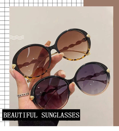 Round Sunglasses Women 2023 Oversized Luxury Fashion Glasses  Vintage Shades Retro Lunette De Soleil Femme Gafas De Sol Mujer
