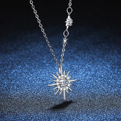 Real Moissanite Diamond Hexagram Pendant Necklace For Women Men 100% 925 Sterling Silver Sun Flower Party Fine Jewelry Gift