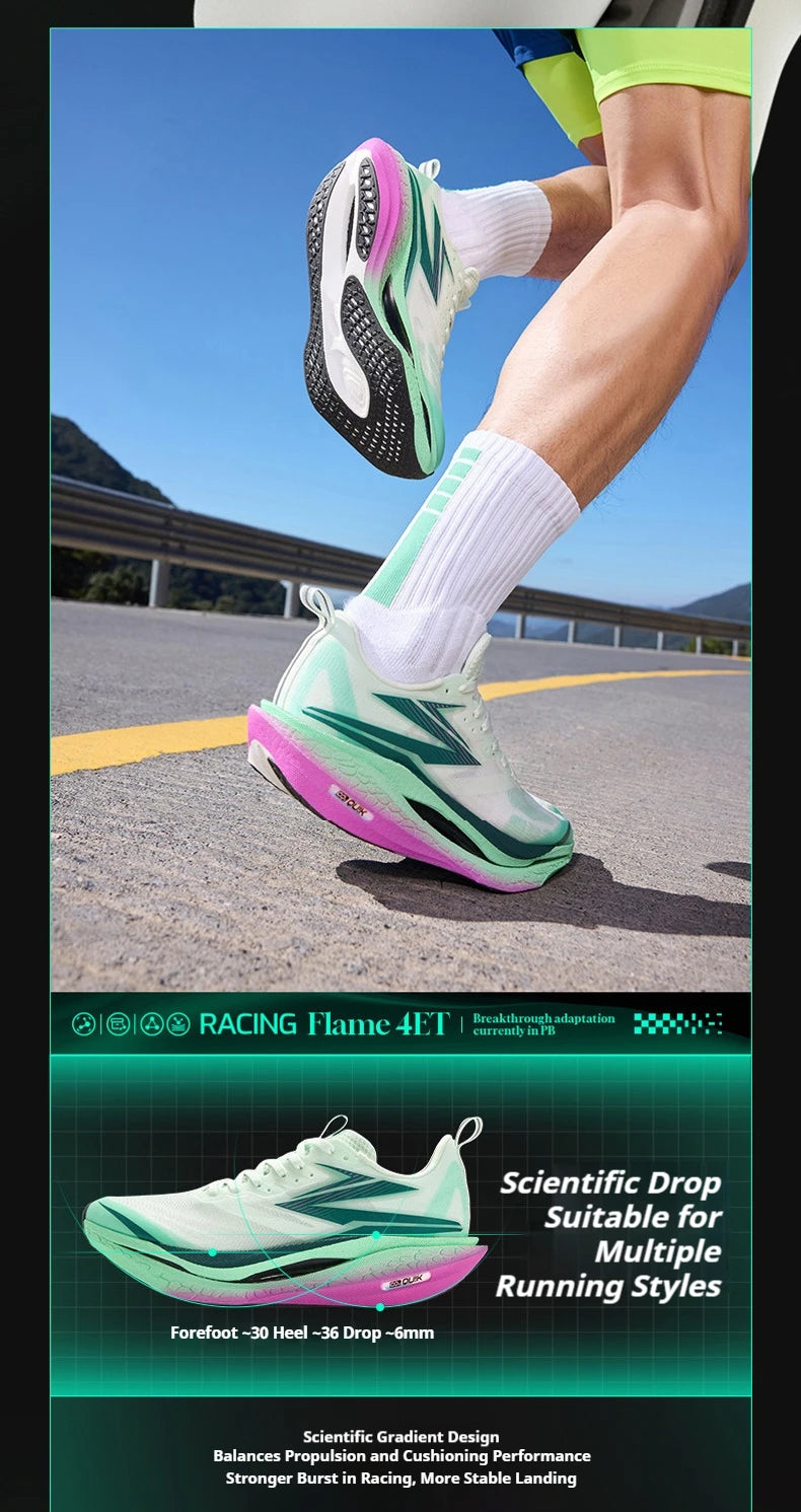 Flame 4 ET Men's Running Shoes Racing Marathon Shock-absorbing Rebound Breathable Cushioning Male Sneakers 672612223