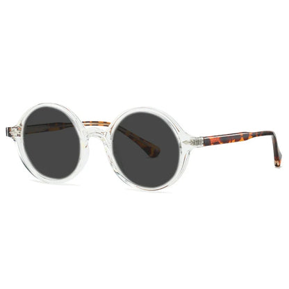 Fashion TR90 Round Big Frame Myopia Optical Prescription Gray Sunglasses For Women Men Driving Fishing Retro Sunglasses 0 to-6.0
