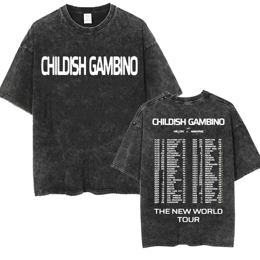 Retro Washed Playboi Carti I AM MUSIC Logo T Shirt Opium Ken Carson Narcissist Tour Antagonist Rap T-shirts Men's Oversized Tees