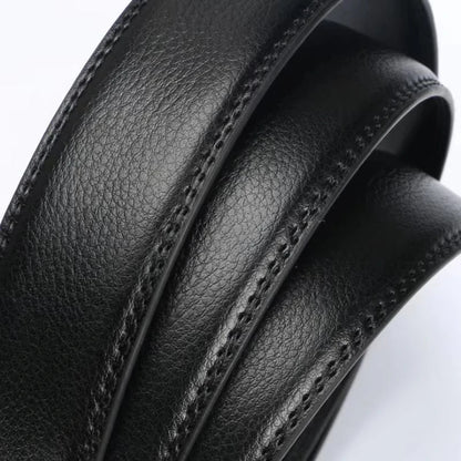 2026 New Cow Genuine Leather Men's Belt Cowhide Strap for Male Automatic Buckle Belts for Men Black Buckle Belts
