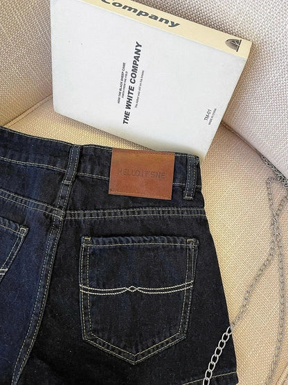 Dark Wash Denim Shorts Women's Petite Size Loose Wide Leg 2026 Summer New Casual Versatile Slim Fit Jean Shorts