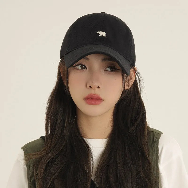 1pc Polar Bear Embroidered Baseball Hat for Men and Women,outdoor leisure Daily Leisure,Outdoor Travel,Sunscreen,Duck Tongue Hat