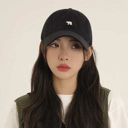 1pc Polar Bear Embroidered Baseball Hat for Men and Women,outdoor leisure Daily Leisure,Outdoor Travel,Sunscreen,Duck Tongue Hat
