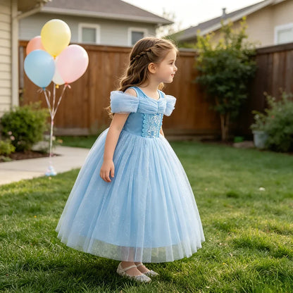 Kids Cinderella Dress Up Clothes Baby Girl Halloween Aurora Princess Dresses Child Birthday Party Little Rabbit Cosplay Costumes