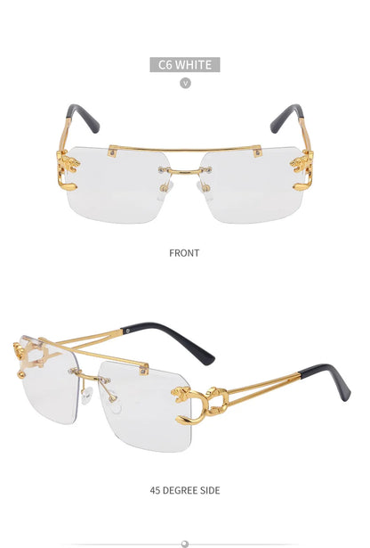 New Retro Rimless Sunglasses For Men Steampunk Sunglasses Women Punk Fashion Glasses Vintage Shades Gafas De Sol Sonnenbrill Sun