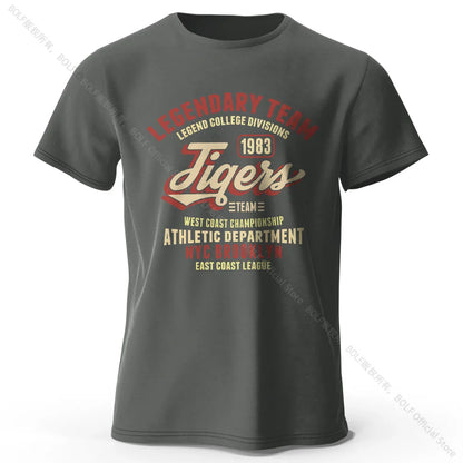 Minimalist Tiger Silhouette Printed 100% Cotton T-Shirt, Breathable Round Neck Short Sleeve Tee for Men & Women