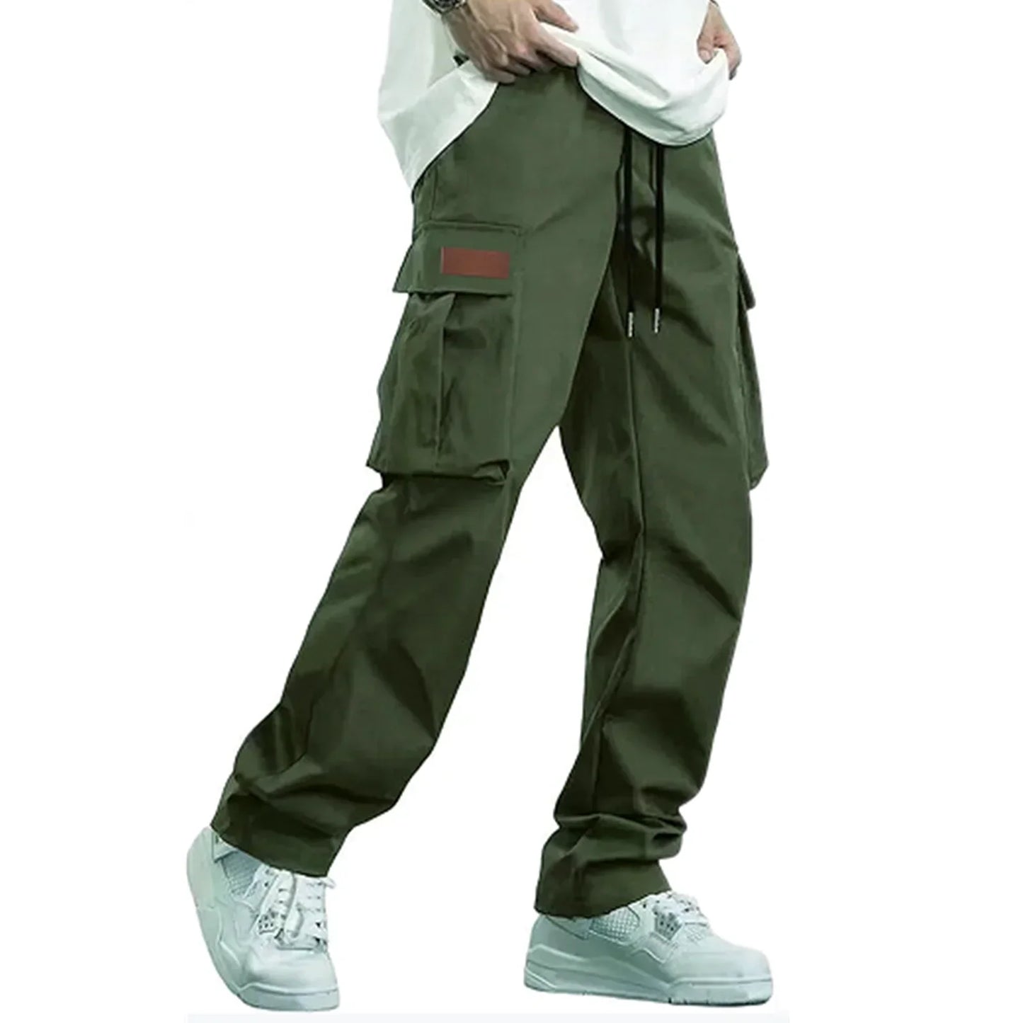 2026 Amazon Summer New Men's Work Pants European and American Independent Station Drawstring Multi Pocket Casual Pants