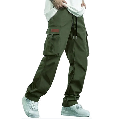 2026 Amazon Summer New Men's Work Pants European and American Independent Station Drawstring Multi Pocket Casual Pants
