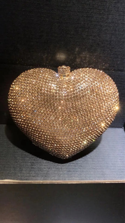 Heart Shaped Crystal Evening Clutch Bag Women Luxury Designer Rhinestones Purses And handbag Wedding Party Stones Day Clutches